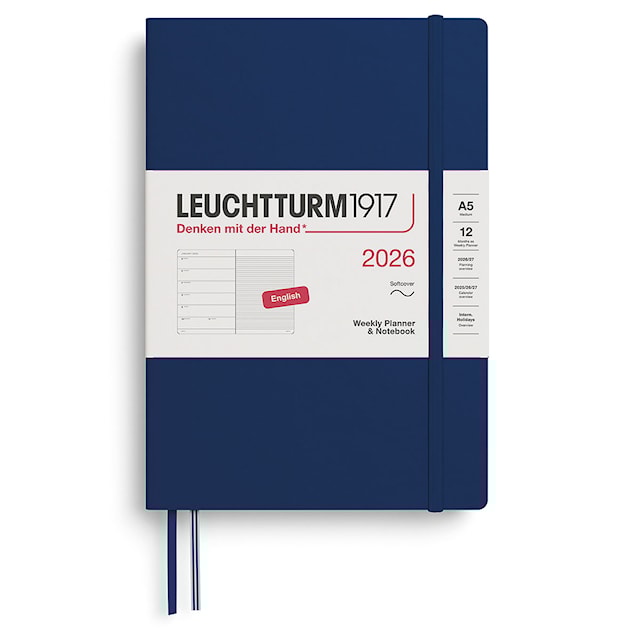 Weekly Planner & Notebook 2026 A5 Soft Navy Leuchtturm1917