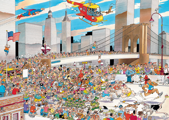 Produktbild 2 för Jan van Haasteren  New York Marathon Pussel 1000 bitar