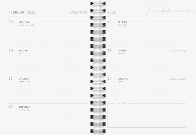 Produktbilde 2 for Kalender 25/26 A6 Stars 18 mnd Almanacksförlaget