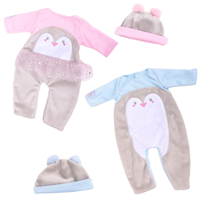 Tuotekuva 3 - Kaksoisnuket Sininen ja Pinkki Vaatteet 44 cm Setti Tiny Treasures