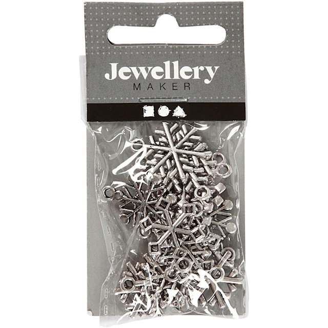 Produktbilde 2 for Snøkrystall med øye , H: 20 mm, hullstr. 1,5 mm, antikk sølv, 18 ass./ 1 pk.