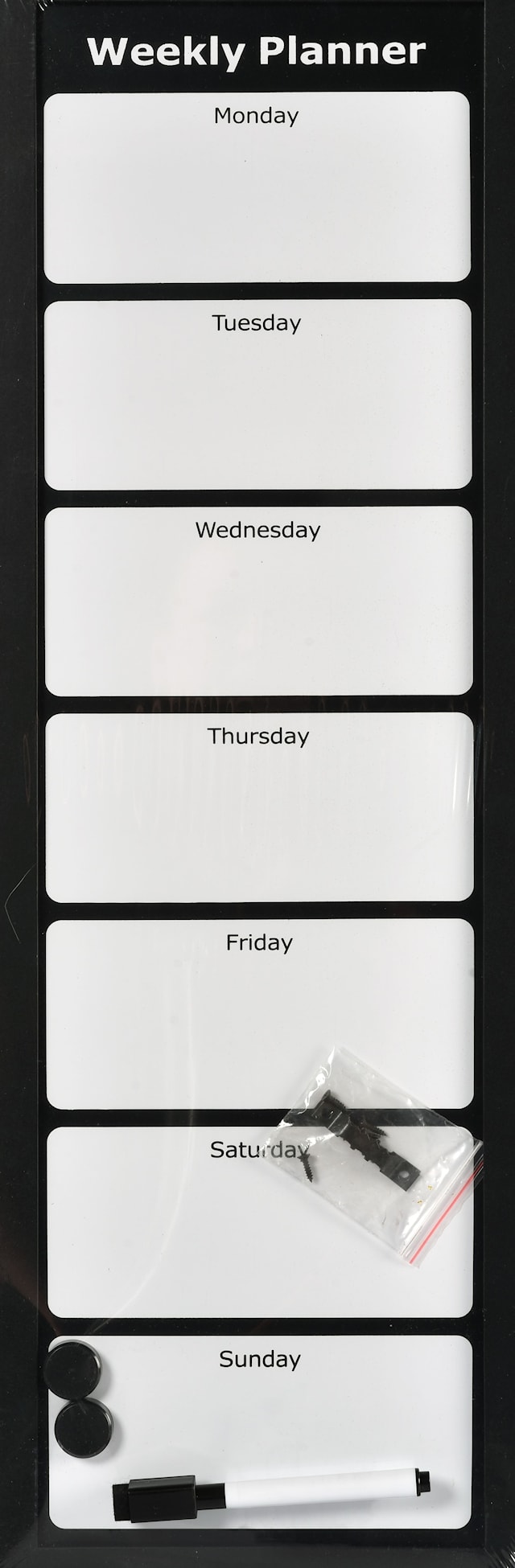 Produktbild 2 för Veckoplaneringstavla 20x60 cm inklusive penna, sudd och magneter BNT Office