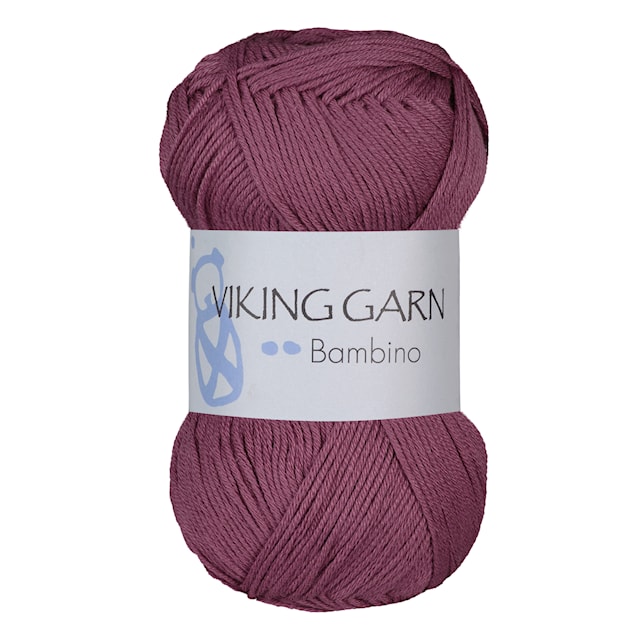 Bambino Garn Bomullsmix 50 g Ljus vinröd 462 Viking Garn