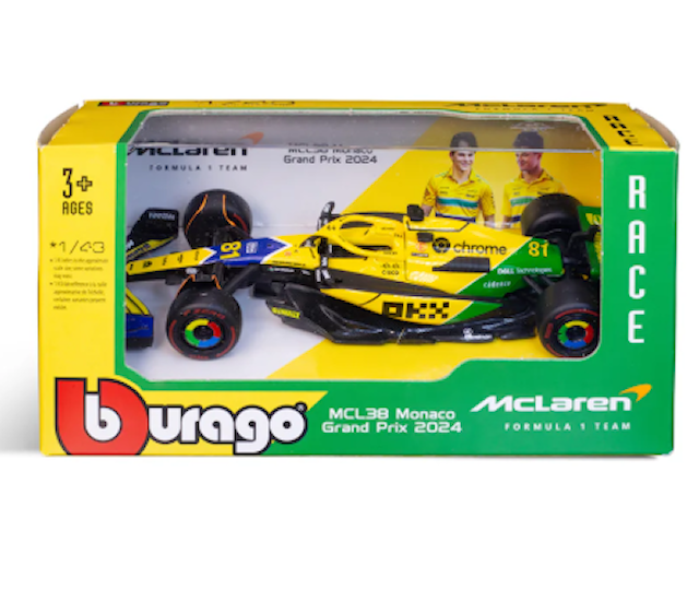 Produktbild 2 för Formel 1 Bil 1:43 McLaren MCL38 2024 Piastri Senna Livery