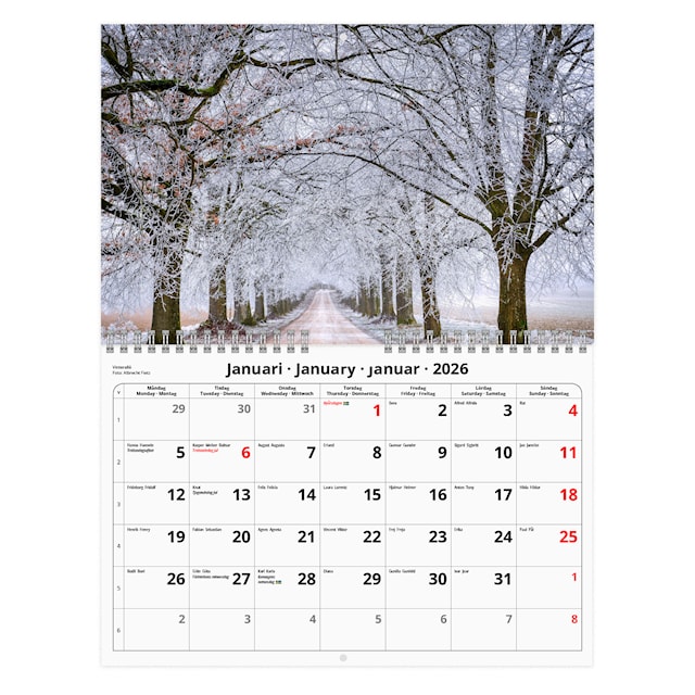 Produktbild 2 för Väggkalender Skåne 2026