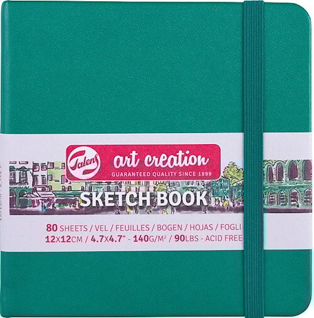 Tuotekuva 1 - Luonnoskirja Metsänvihreä 12x12 cm 140g 80 kermanväristä sivua Talens Art Creation