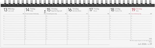 Produktbild 2 för Kalender 2026 Veckoalmanackan Elegant Svart Burde