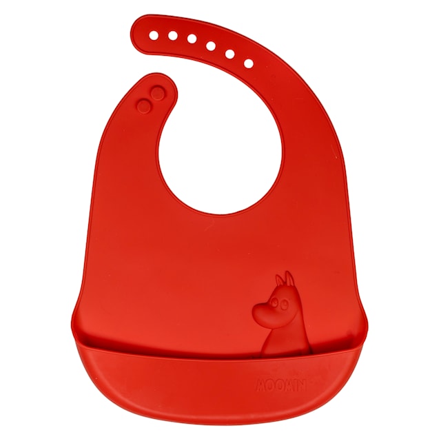 Produktbild 1 för Mumin Silikon Haklapp Lingonberry Red Rätt Start