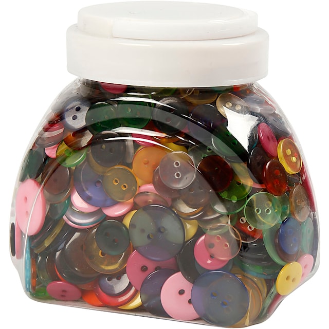 Tuotekuva 3 - Nappit, halk. 12+18+20 mm, värilajitelma, 800 kpl/ 1 pkt