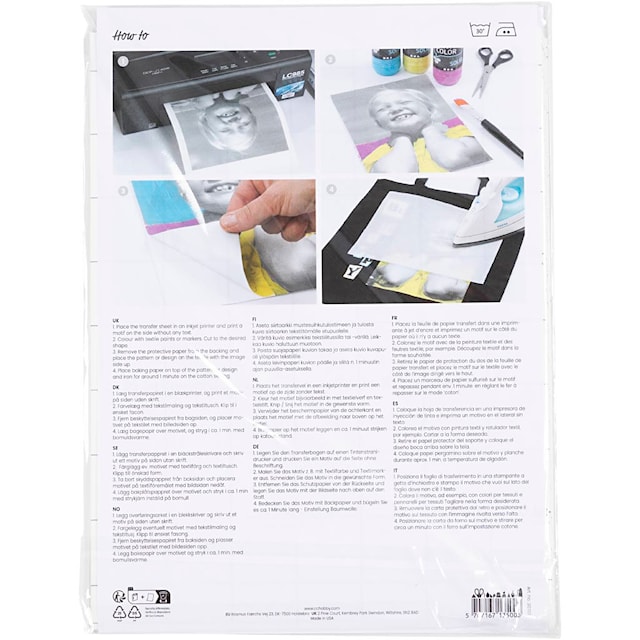 Produktbild 4 för Transferpapper Vit 21,5x 28 cm 12-pack