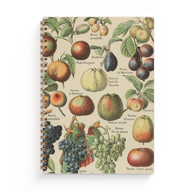 Tuotekuva 1 - Muistikirja A5 Vintage Hedelmät