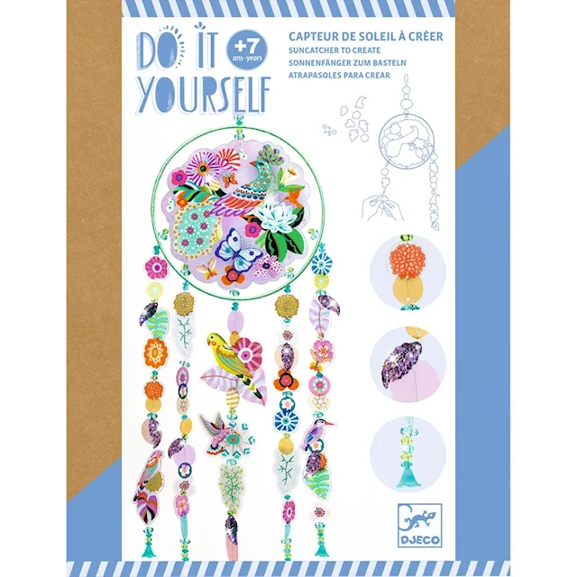 Produktbild 1 för DIY-Kit Drömfångare Fåglar Blommor & Fjärilar Djeco