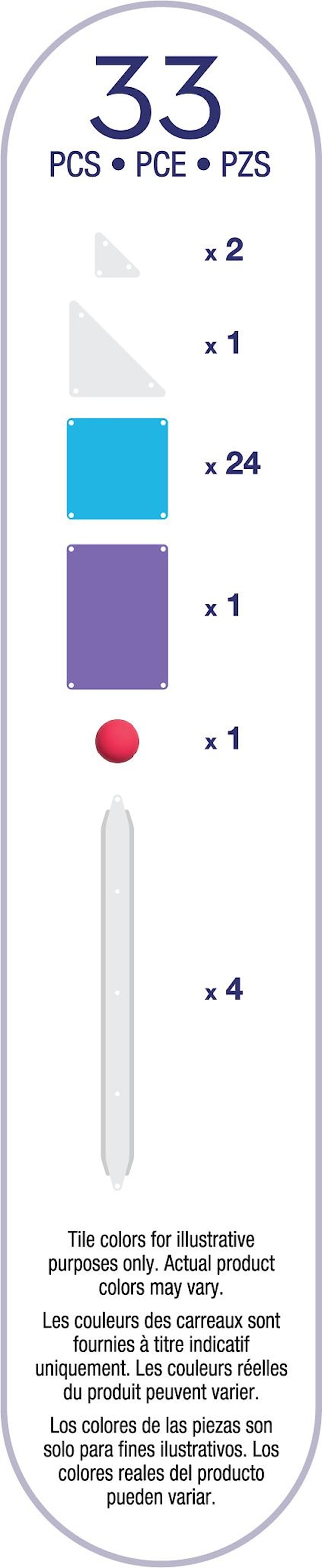 Produktbild 5 för Magna-Tiles Small Rail Racer Magnetiska Byggklossar 33 Bitar