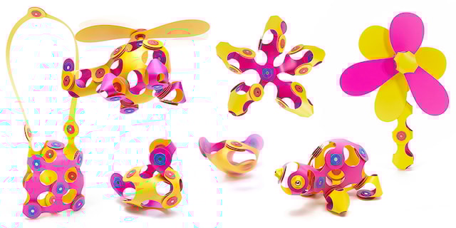 Tuotekuva 2 - Tiimipakkaus 30 Osaista Vaaleanpunainen/Keltainen Clixo