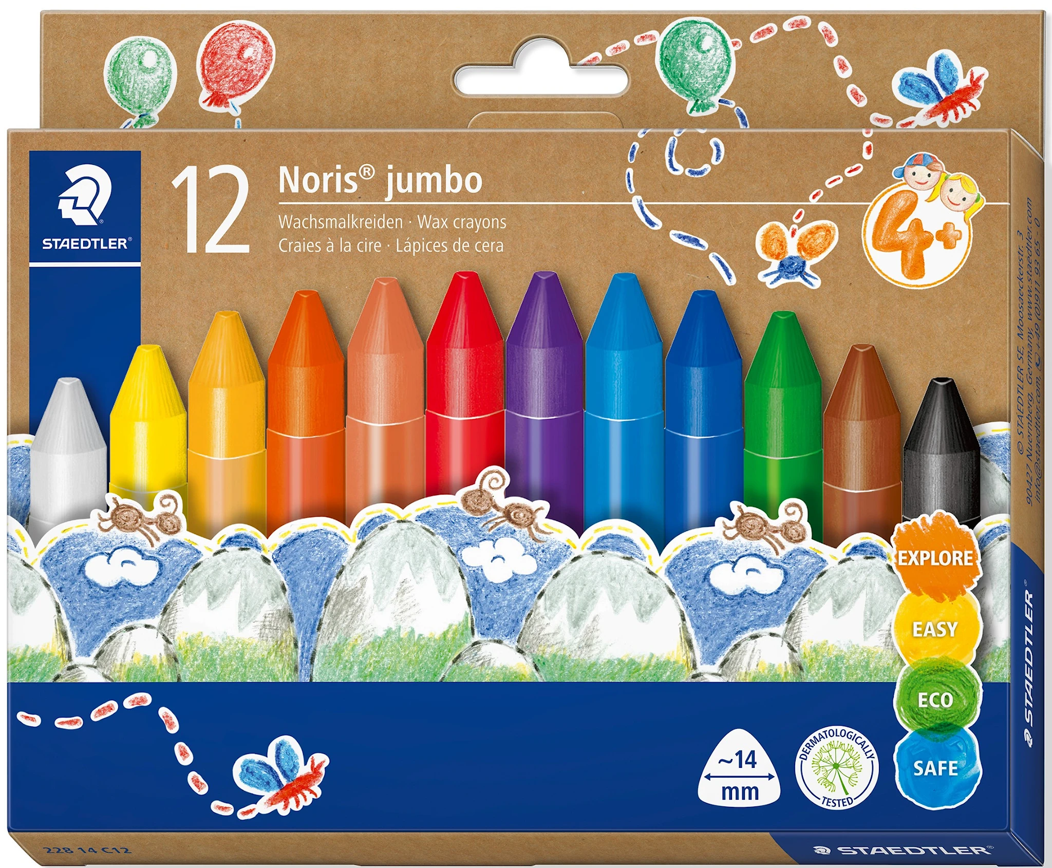 Produktbilde for Vokskritt Jumbo 12-p Noris Junior Staedtler