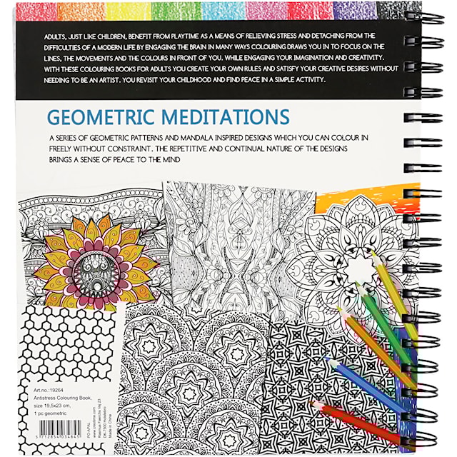 Produktbild 3 för Målarbok Antistress Geometric Meditations, 64sidor