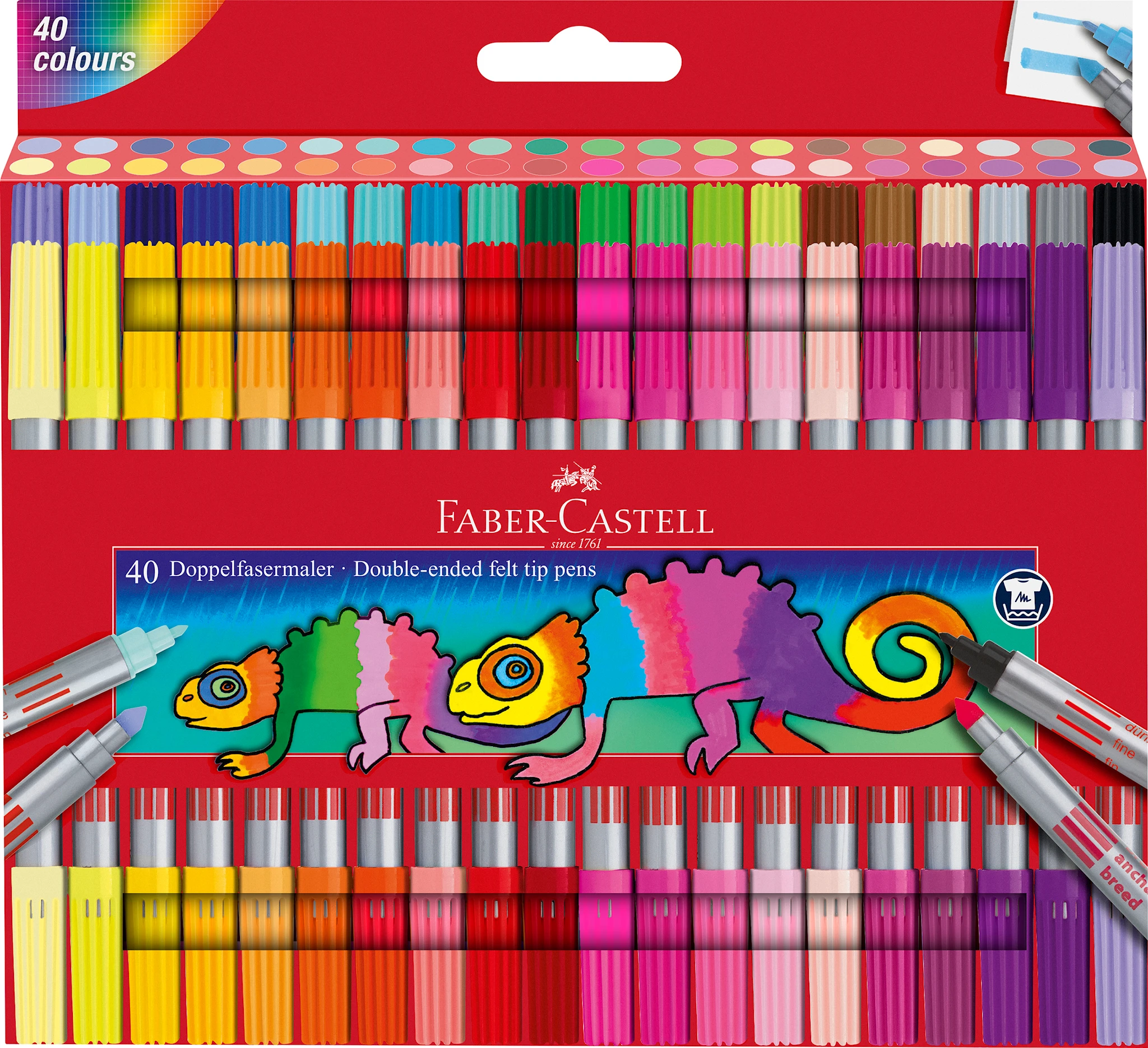 Tuotekuva ille Huopakynä kaksipäinen Sekavärit 40-pack Faber Castell