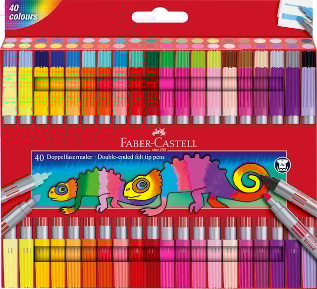 Tuotekuva 1 - Huopakynä kaksipäinen Sekavärit 40-pack Faber Castell