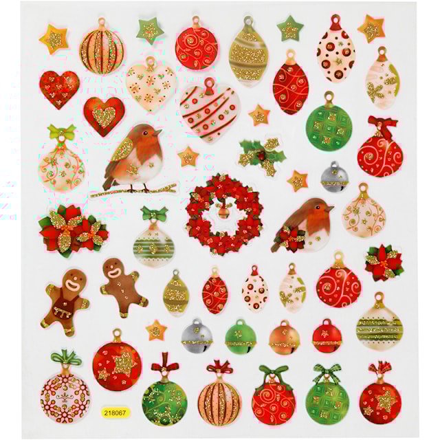 Produktbild 1 för Klistermärken Julkulor 15x16,5 cm 1 ark