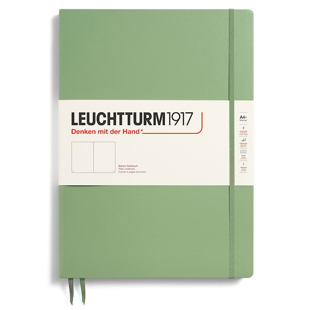 Produktbild 1 för Anteckningsbok A4+ Slim Olinjerad Sage Leuchtturm1917