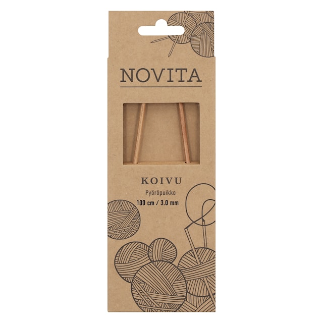 Tuotekuva 1 - Pyöröpuikot 100 cm koivu 3.0 Novita