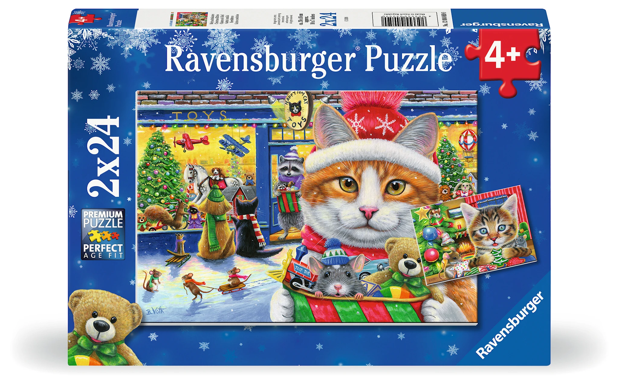 Tuotekuva ille Joulukissat palapeli 2x24 palaa, Ravensburger