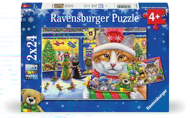 Tuotekuva 1 - Joulukissat palapeli 2x24 palaa, Ravensburger