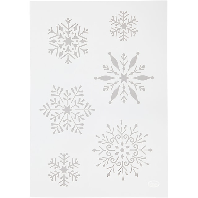 Produktbild 1 för Stencil schablon snöflinga 210x297 mm 1 ark