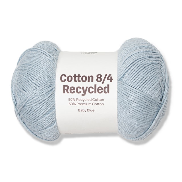 Cotton 8/4 Garn 100 g Recyceld Baby Blue A178 Adlibris