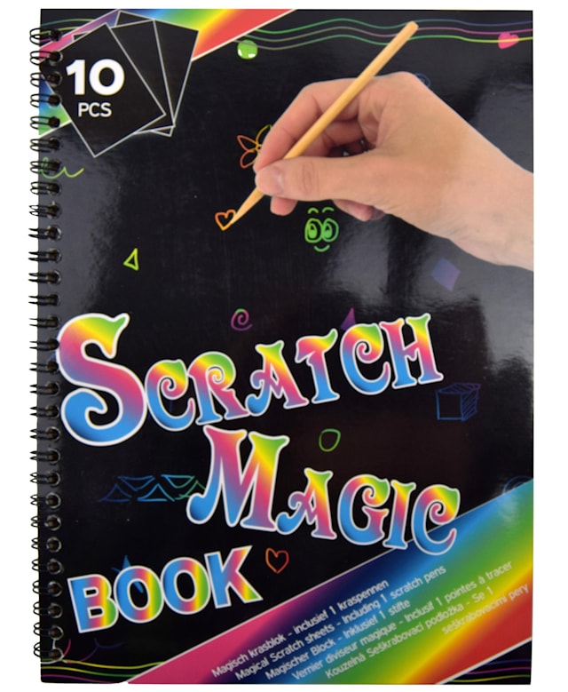 Produktbild 1 för Magisk Scratch Bok A4 10 sidor med penna