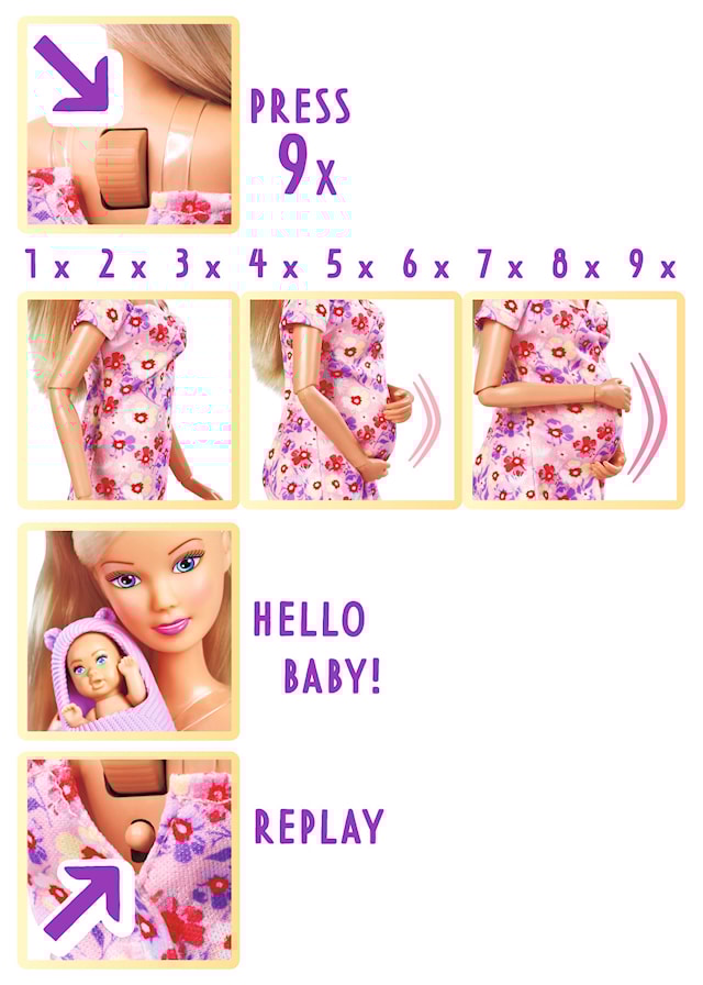 Produktbilde 8 for Steffi LOVE Motedukke Gravid med Voksende Mage