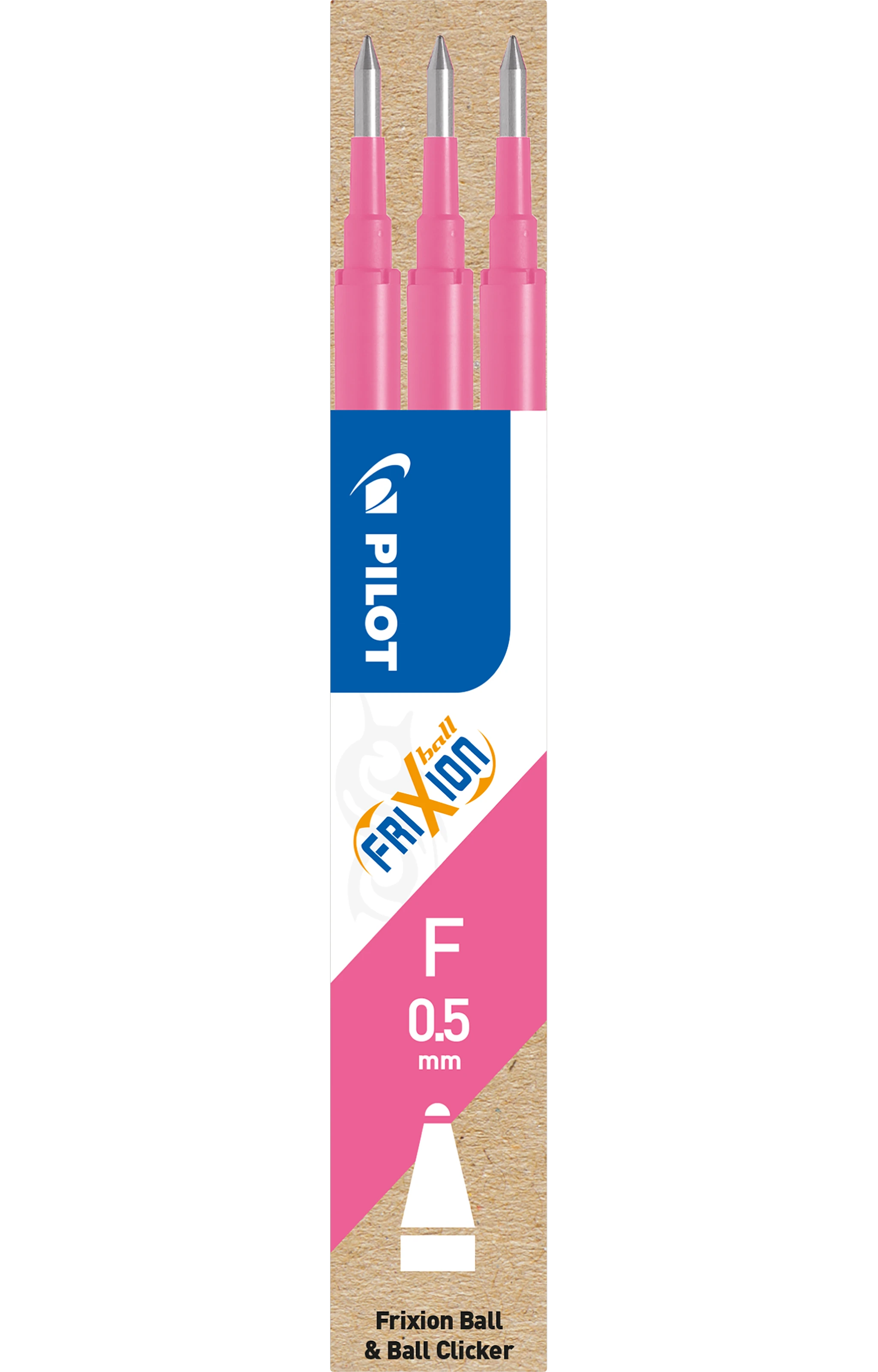 Produktbilde for Patron Refill Frixion Ball Clicker 0,5 mm Rosa 3 stk. Pilot