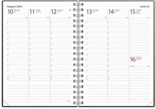 Produktbild 2 för Kalender 2026 Weekly A6 Eco Line Svart Burde