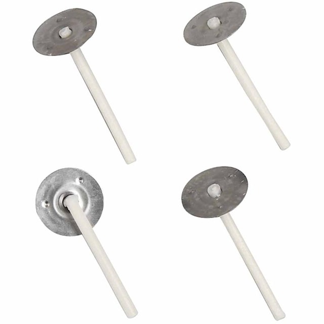 Produktbilde 1 for Veker for lys i beholder, Egnet for beholdere med diameter 20-65 mm, L: 3,5 cm, tykkelse 2 mm, 100 stk./ 1 pk.