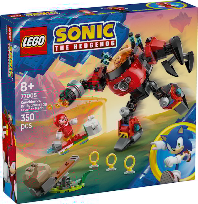 Tuotekuva 1 - Knuckles vastaan Dr. Eggman ja Egg Crusher ‑robotti LEGO® Sonic (77005)