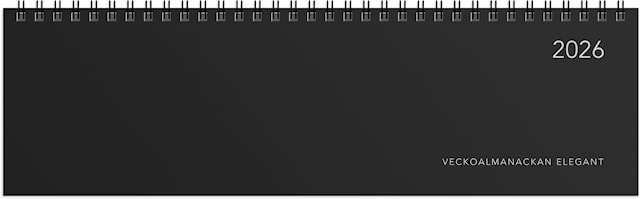 Produktbild 1 för Kalender 2026 Veckoalmanackan Elegant Svart Burde