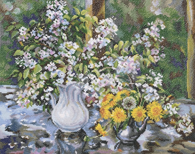 Broderikit blomster dukning 40x31 cm RTO