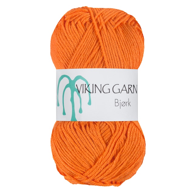 Bjørk Garn Bomullsmix 50 g Stark orange 553 Viking Garn