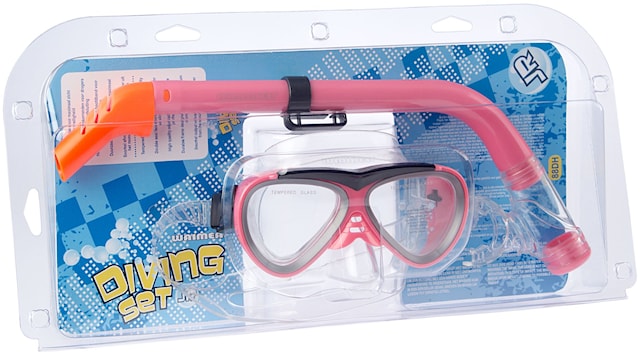 Dykglasögon med Snorkel Rosa Set