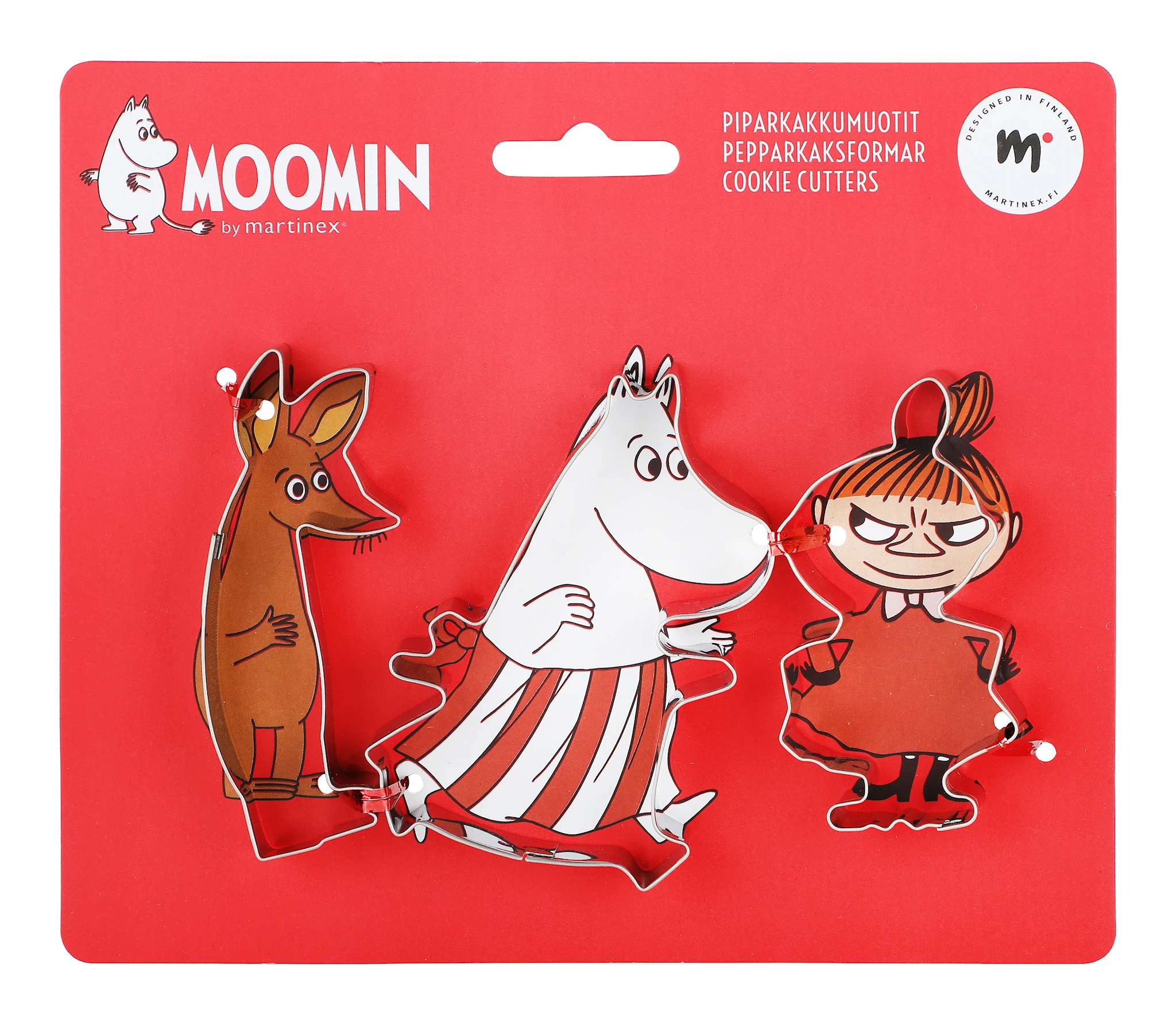 Produktbild för Mumin Pepparkaksformar 3 Stycken Lilla My, Sniff och Muminmamman