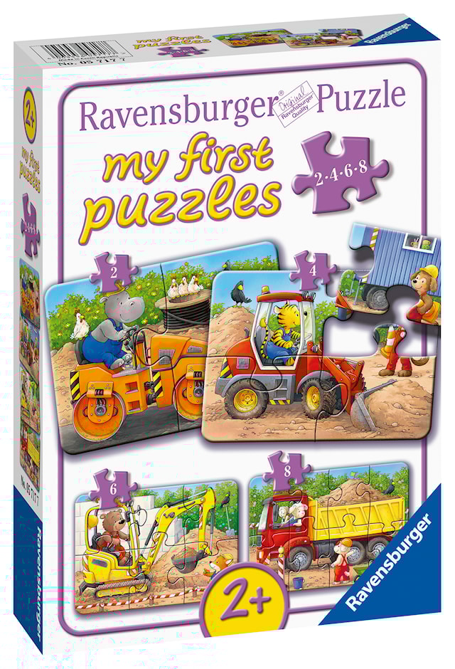 Produktbilde 6 for Byggeplass Dyr Puslespill 2/4/6/8 brikker, Ravensburger