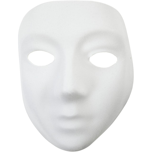 Helmaske, H: 17,5 cm, B: 14 cm, hvit, 12 stk./ 1 pk.