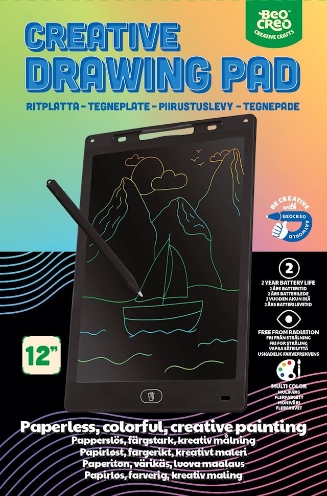 Produktbild 2 för Digital Ritplatta LCD 12" Multi Color Beocreo