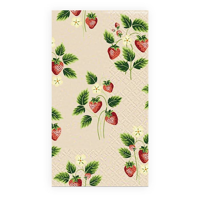 Produktbild 1 för Bufféservetter Jordgubbe beige 16-pack Ivars i Lanna