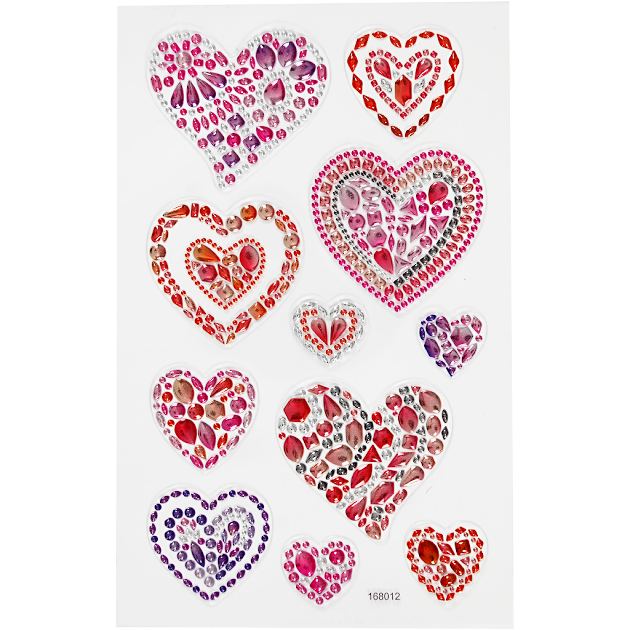 Produktbilde for Diamond stickers, hjerter, ark 10x16 cm, 1 ark