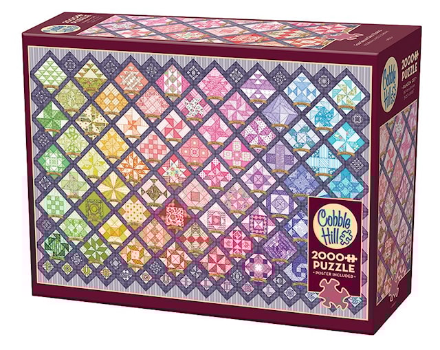 Pussel Four Square Quilt Blocks 2000 bitar Cobble Hill