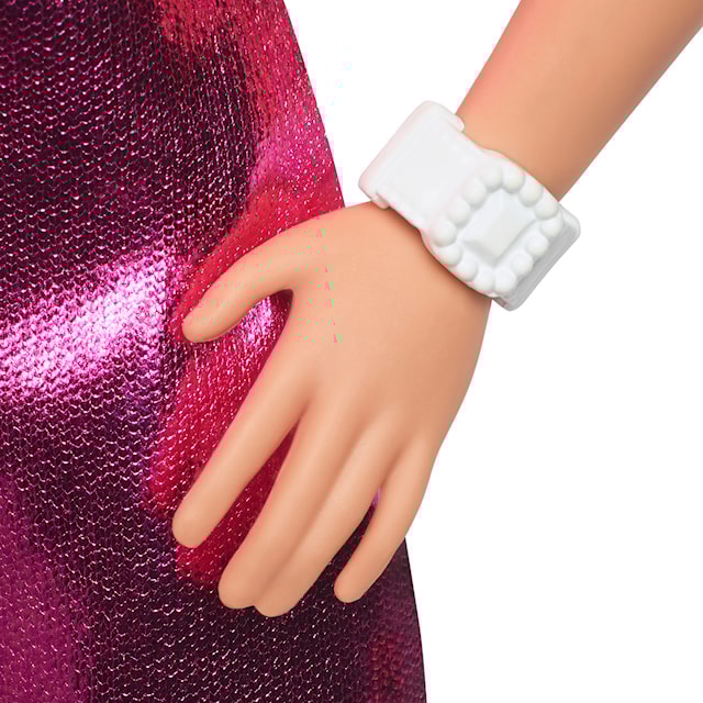 Produktbilde 3 for Barbie Fashionista motedukke rosa metallisk kjole