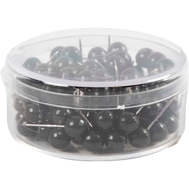 Produktbilde 2 for Kortnål, L: 17 mm, dia. 6 mm, svart, 100 stk./ 1 pk.