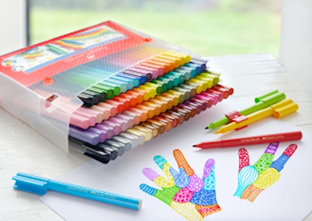 Tuotekuva 1 - Kuitukynät Connector laukussa 80 erilaista väriä Faber-Castell