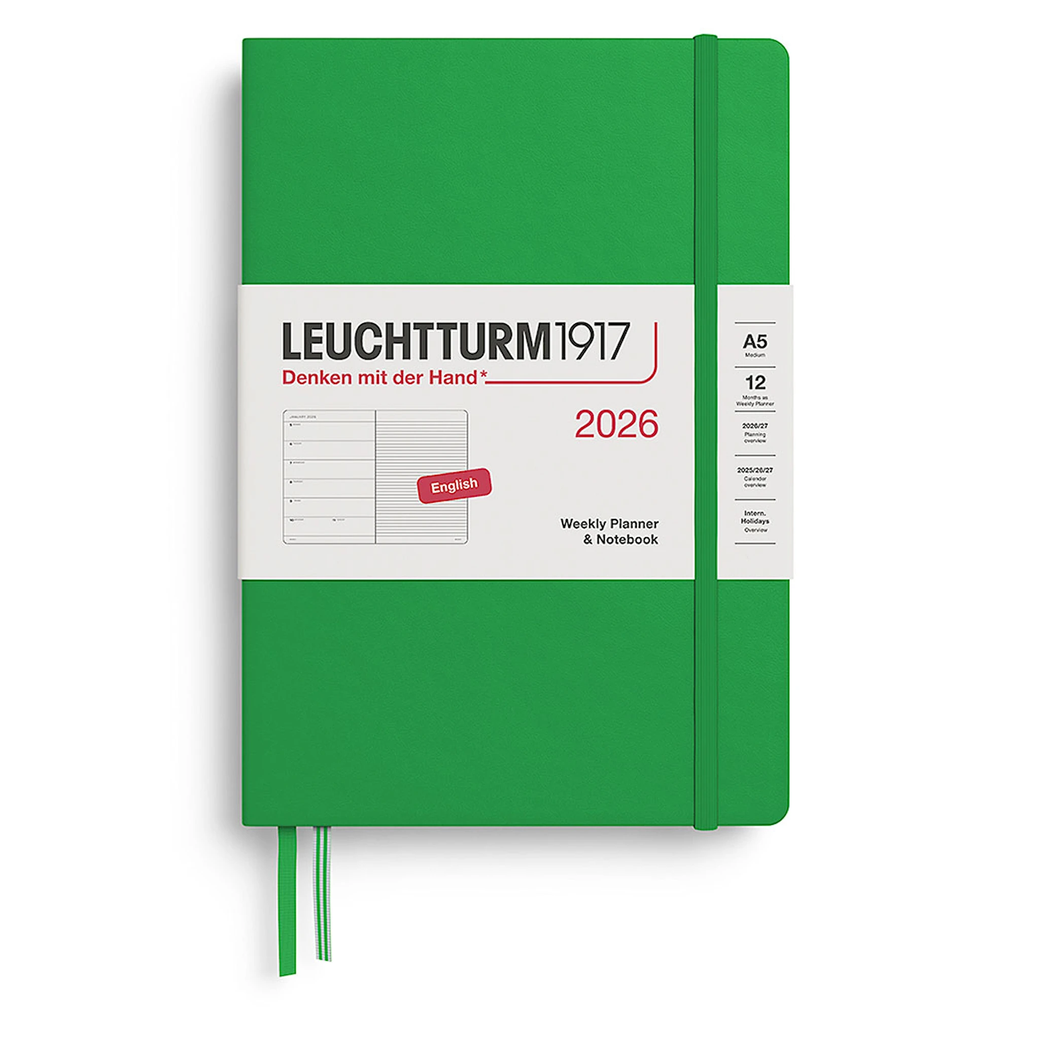 Produktbild för Weekly Planner & Notebook 2026 A5 Spring Leaf Leuchtturm1917